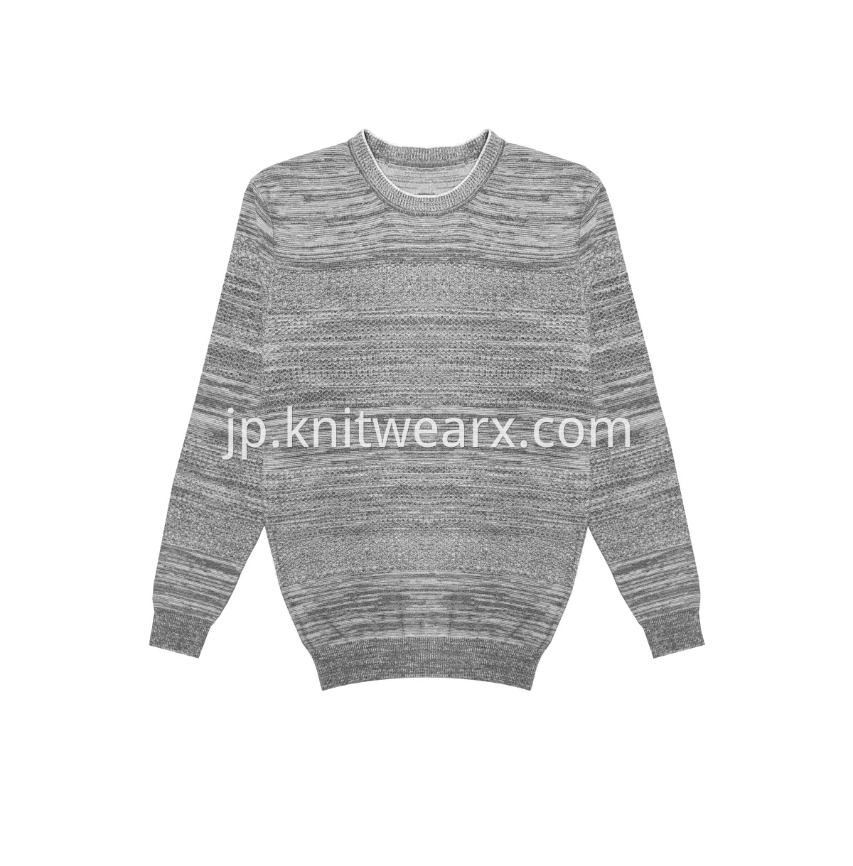 Men's Knitted Sweater Charcoal AB Yarn Crewneck Pullover